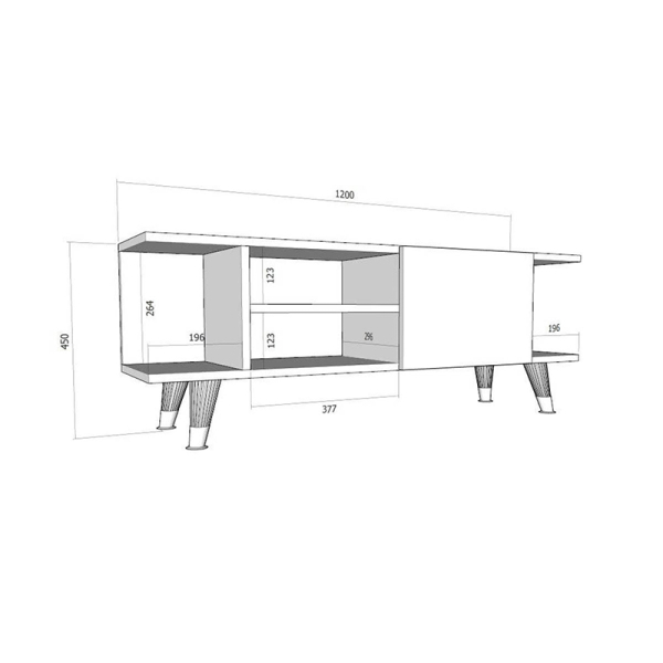 Έπιπλο Τηλεόρασης (120x29.6x45) A-G Idil 475OLV1105 Oak