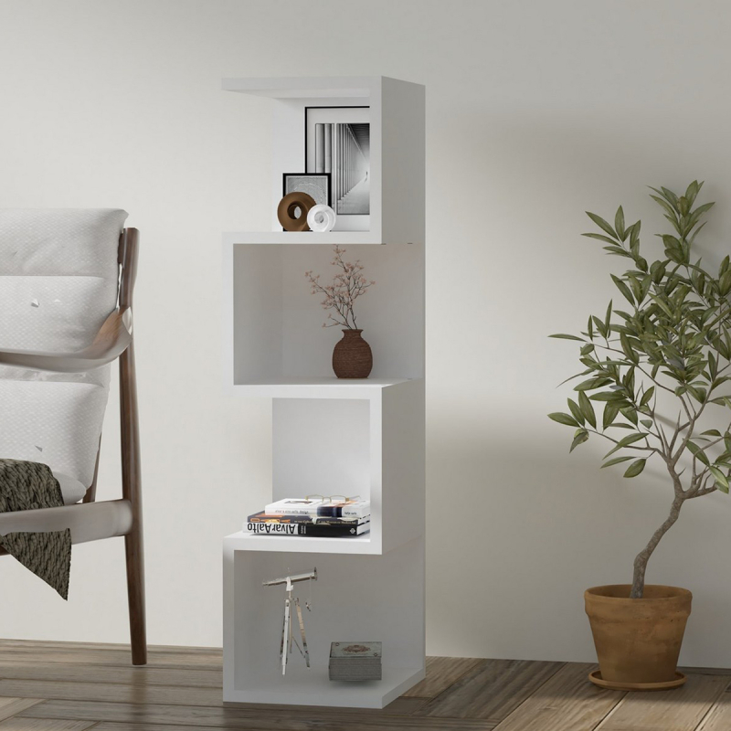 Βιβλιοθήκη Δαπέδου 4 Θέσεων (46x22x128.5) A-G Alin 495SSE1102 White