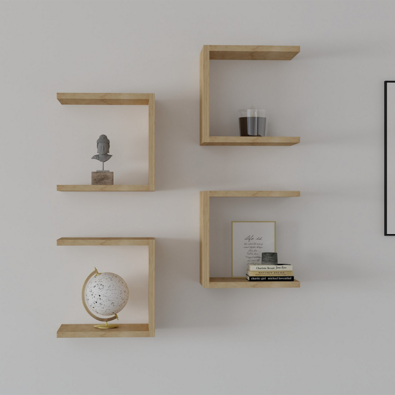 Ράφια Τοίχου (Σετ 4τμχ) A-G Base 495SSE1105 Oak