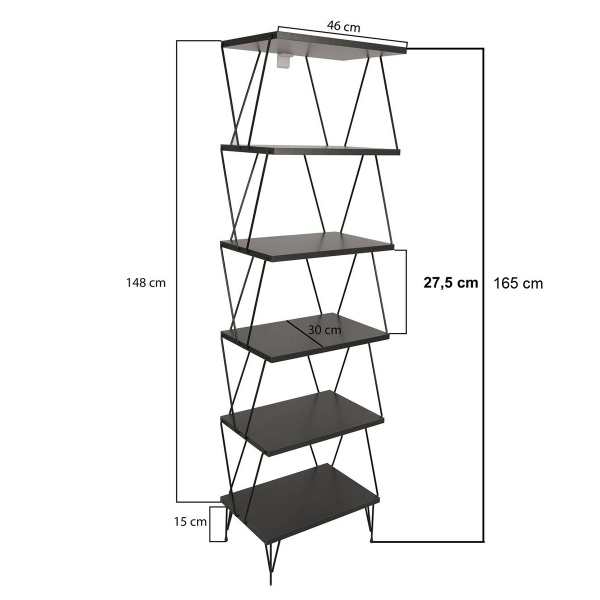 Ραφιέρα Δαπέδου 6 Θέσεων (46x30x165) A-G Balaban 854KLN4316 Anthracite