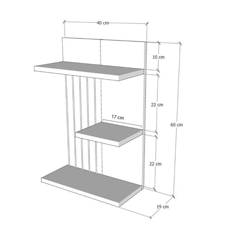 Ραφιέρα Τοίχου (40X19X60) A-G Kinik 854Kln1739 Anthracite Home Οργάνωση & Αποθήκευση Ράφια Spitishop