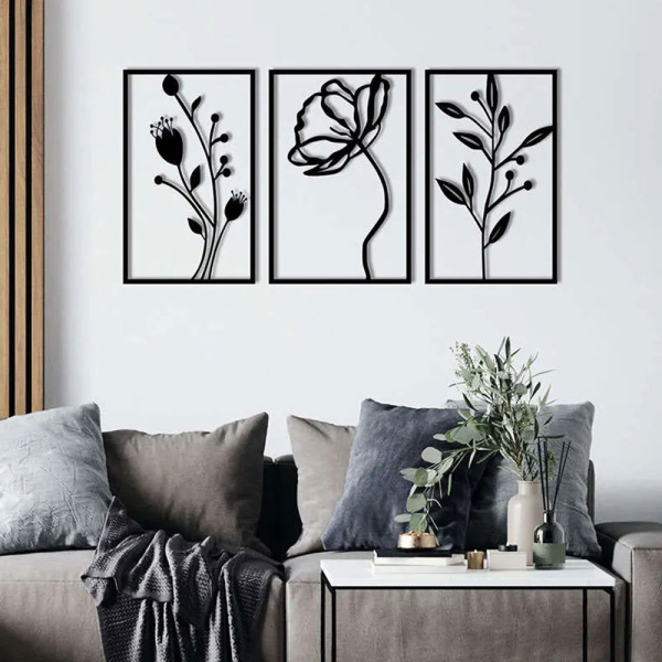 Διακοσμητικό Τοίχου (Σετ 3τμχ) A-G Flowers 279ENZ1241