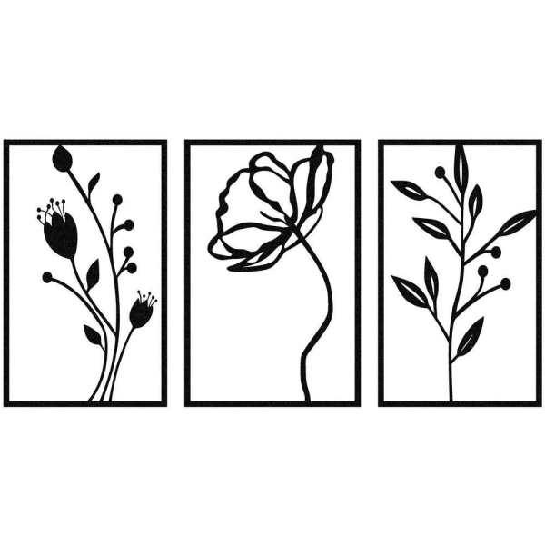 Διακοσμητικό Τοίχου (Σετ 3τμχ) A-G Flowers 279ENZ1241
