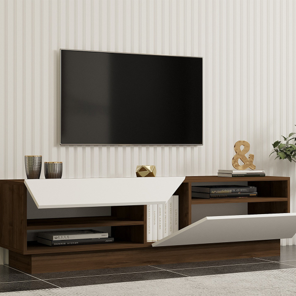 Έπιπλο Τηλεόρασης (160x40x45) A-G Koza 835PUQ3058 Walnut/White