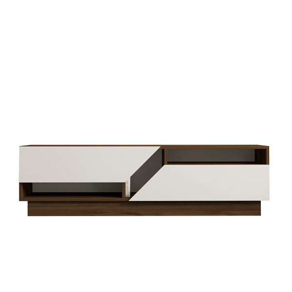 Έπιπλο Τηλεόρασης (160x40x45) A-G Koza 835PUQ3058 Walnut/White