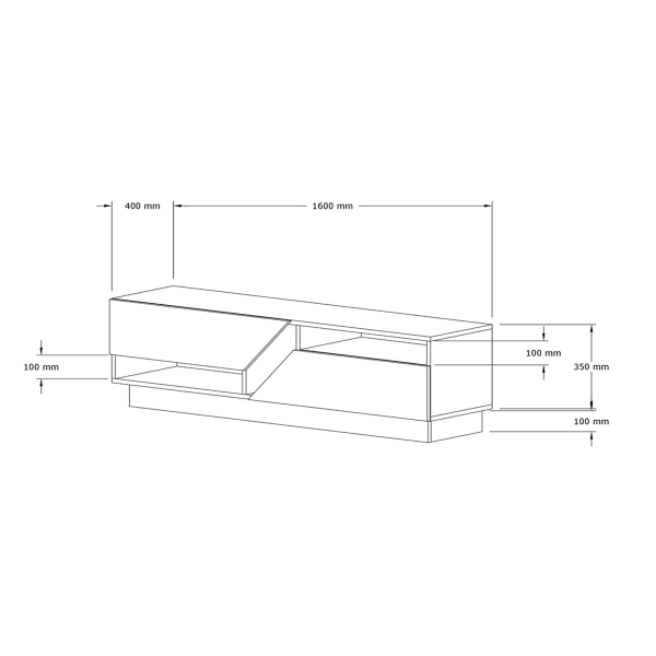 Έπιπλο Τηλεόρασης (160x40x45) A-G Koza 835PUQ3058 Walnut/White