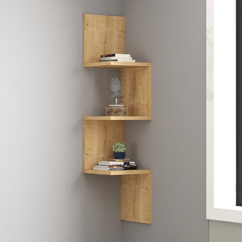 Γωνιακή Βιβλιοθήκη Τοίχου 3 Θέσεων (25x25x105.4) A-G Zikzak 835PUQ1670 Sapphire