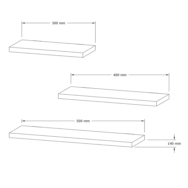 Ράφια Τοίχου (Σετ 3τμχ) A-G Leila 495SSE1139 White