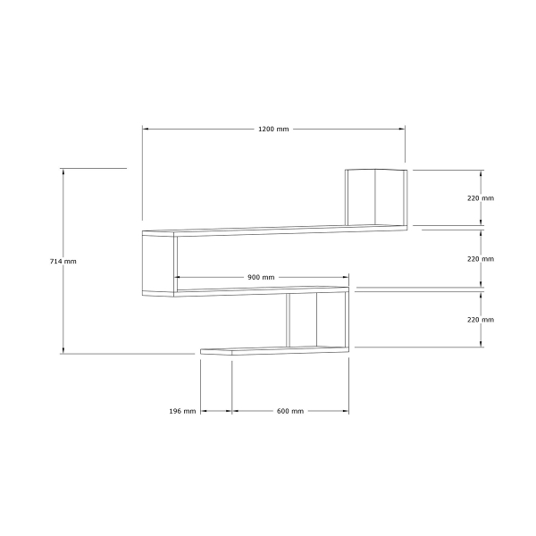 Ραφιέρα Τοίχου (120x20x71) A-G Penne 495SSE1147 Oak