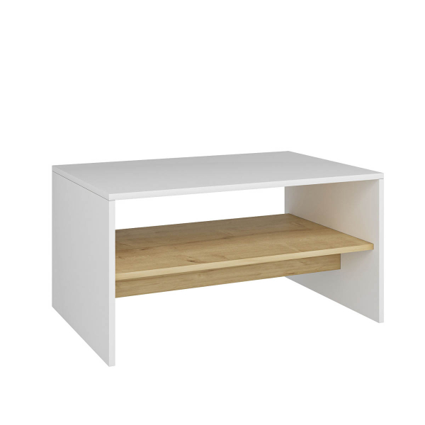 Τραπέζι Σαλονιού Με Ράφι (90x45x47) A-G Apollon 475OLV1308 White/Oak