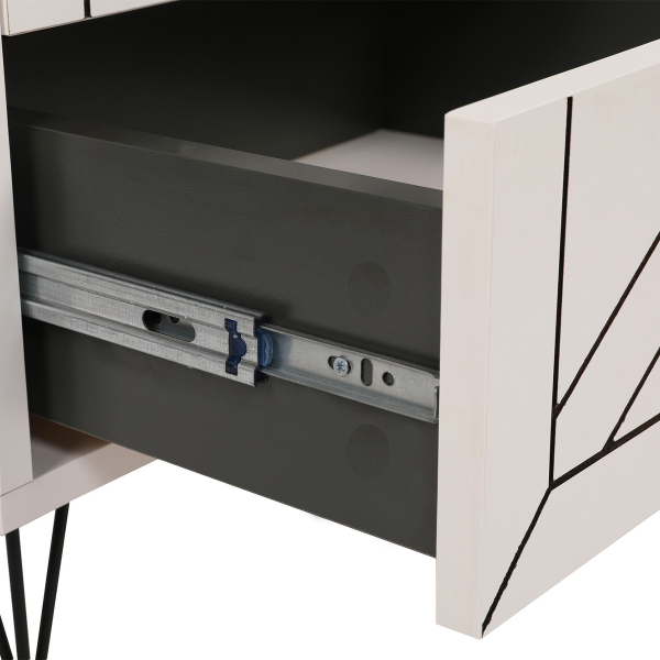 Κομοδίνο Με 2 Συρτάρια (50x40x55) A-G Luna 854KLN3313 White