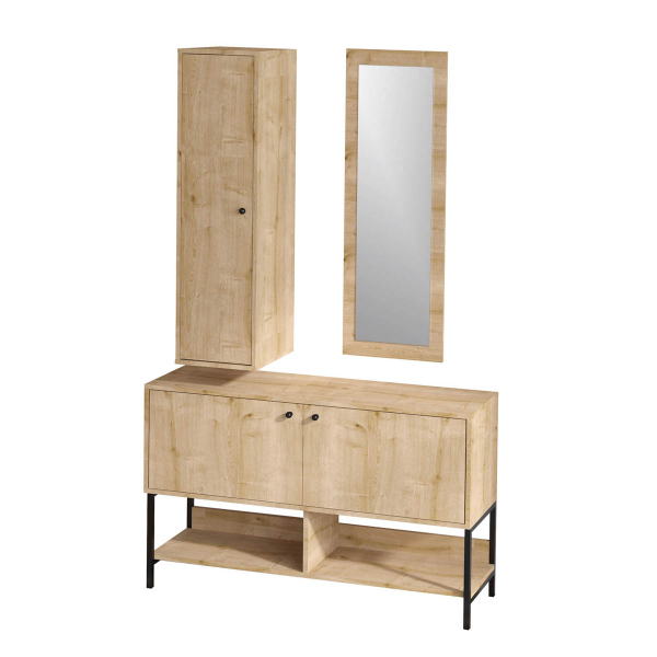 Έπιπλο Εισόδου Με Ντουλάπι & Καθρέφτη (Σετ) A-G Chumo 393MRD1125 Oak