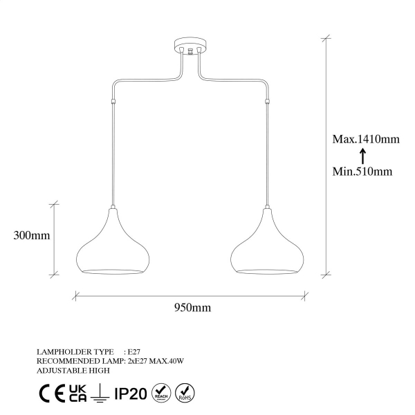 Φωτιστικό Οροφής Δίφωτο A-G Muba 942FLG1479 Patina