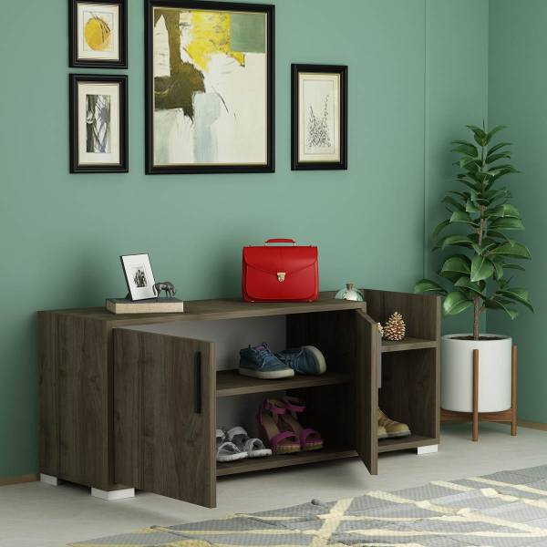 Έπιπλο Εισόδου - Παπουτσοθήκη Με Αποθηκευτικό Χώρο (110x35x50) A-G Sunrise 475OLV1804 Walnut