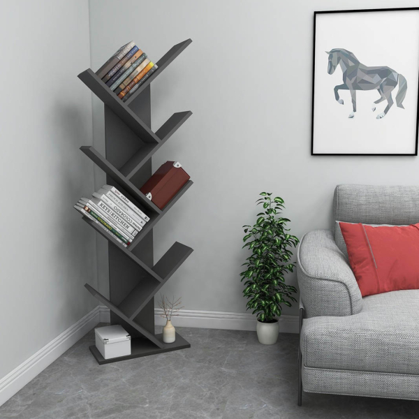 Βιβλιοθήκη Δαπέδου 9 Θέσεων (46x22x128.5) A-G Hitit 878ALM3609 Anthracite