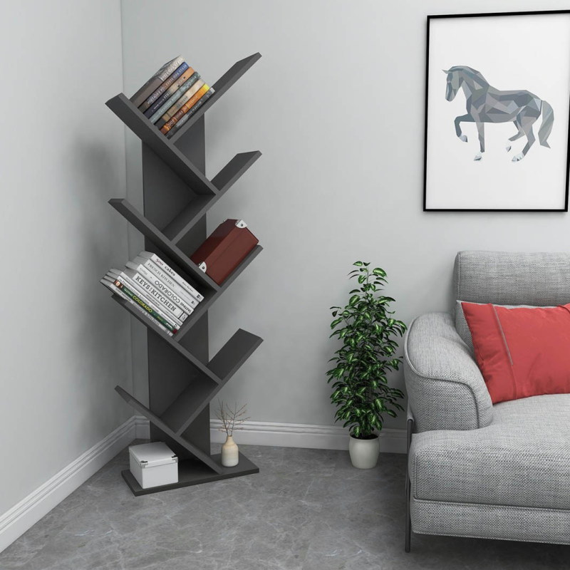 Βιβλιοθήκη Δαπέδου 9 Θέσεων (46x22x128.5) A-G Hitit 878ALM3609 Anthracite