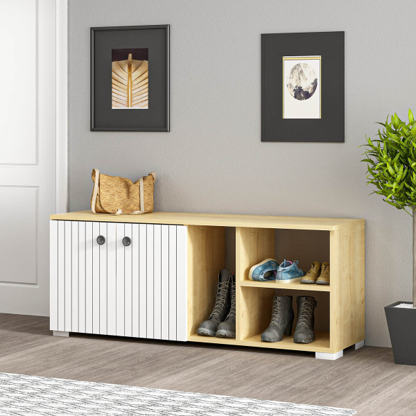 Έπιπλο Εισόδου - Παπουτσοθήκη Με Αποθηκευτικό Χώρο (120x31.4x51.6) A-G Sarandon 475OLV1819 Sapphire/White