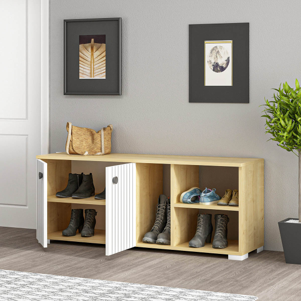 Έπιπλο Εισόδου - Παπουτσοθήκη Με Αποθηκευτικό Χώρο (120x31.4x51.6) A-G Sarandon 475OLV1819 Sapphire/White