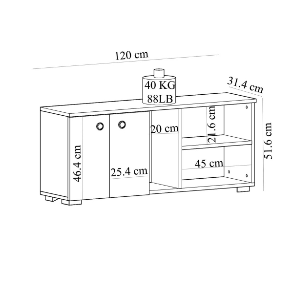 Έπιπλο Εισόδου - Παπουτσοθήκη Με Αποθηκευτικό Χώρο (120x31.4x51.6) A-G Sarandon 475OLV1819 Sapphire/White