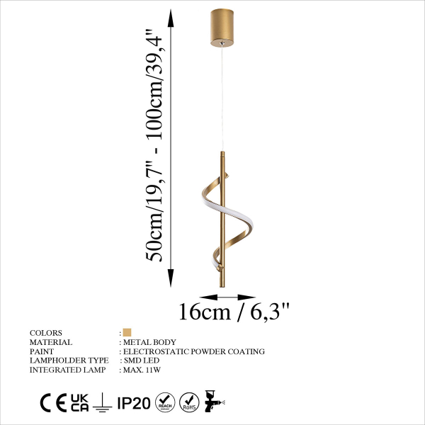 Φωτιστικό Οροφής Μονόφωτο LED A-G Likma 119FRS1514 Gold