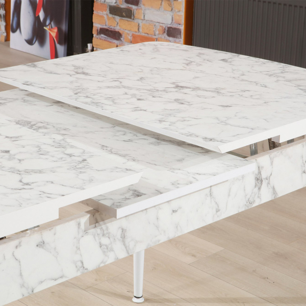 Τραπέζι Κουζίνας Επεκτεινόμενο (132-170x76.5x79) A-G Trend 107BCK1136 White/Grey