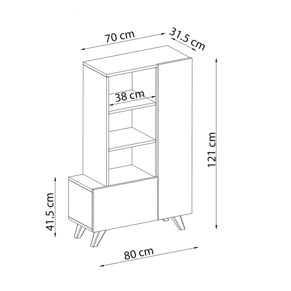 Έπιπλο Εισόδου - Παπουτσοθήκη (80x31.5x121) A-G Agostina Shoes 505CRL1601 Pine
