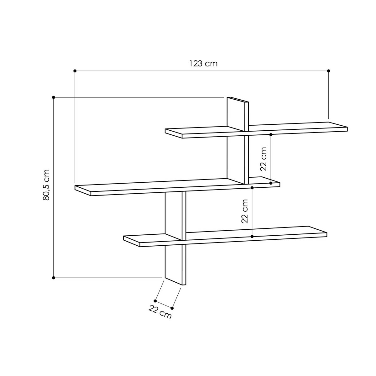 Ραφιέρα Τοίχου (120X22X80 5) A-G Leo 776Hms1727 Anthracite Home Οργάνωση & Αποθήκευση Ράφια Spitishop