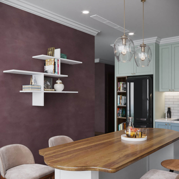 Ραφιέρα Τοίχου (120x22x80.5) A-G Leo 776HMS1732 White