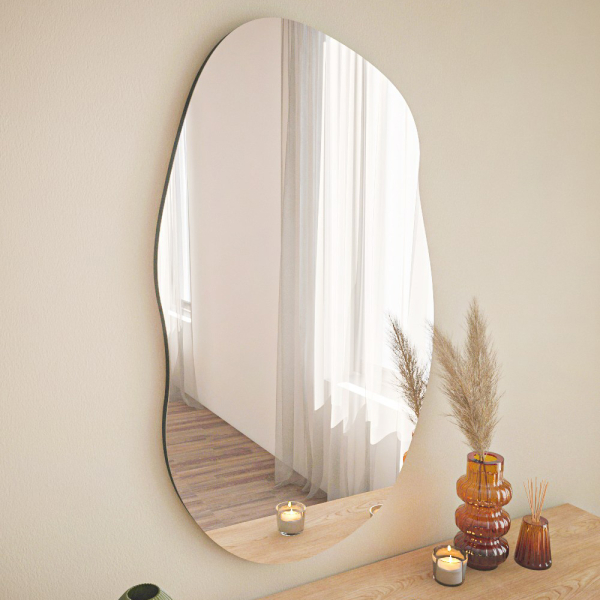 Διακοσμητικός Καθρέφτης Τοίχου (52x89) A-G Lossa 116SAM1105 Black