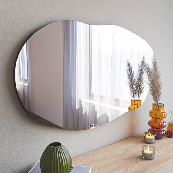 Διακοσμητικός Καθρέφτης Τοίχου (52x89) A-G Lossa 116SAM1105 Black