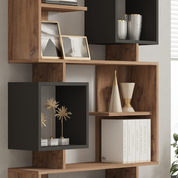 Βιβλιοθήκη Δαπέδου 9 Θέσεων (90x24.6x171.9) A-G Icardi 835PUQ5316 Pine/Anthracite