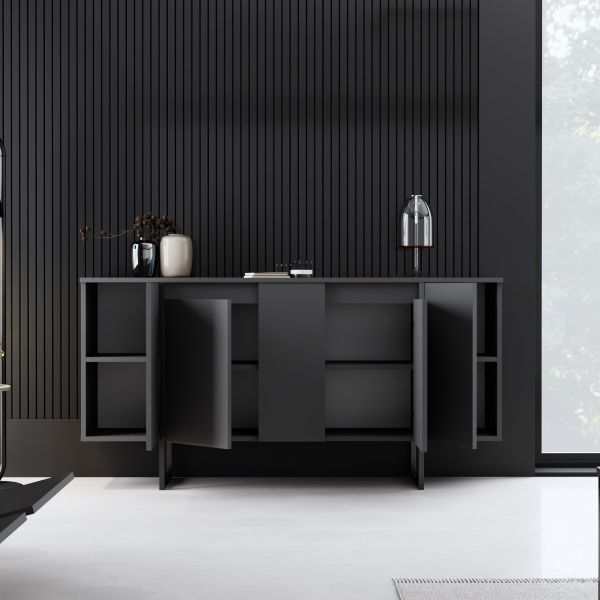 Μπουφές (160x35x80) A-G Luxe 618BLY1175 Anthracite/Black