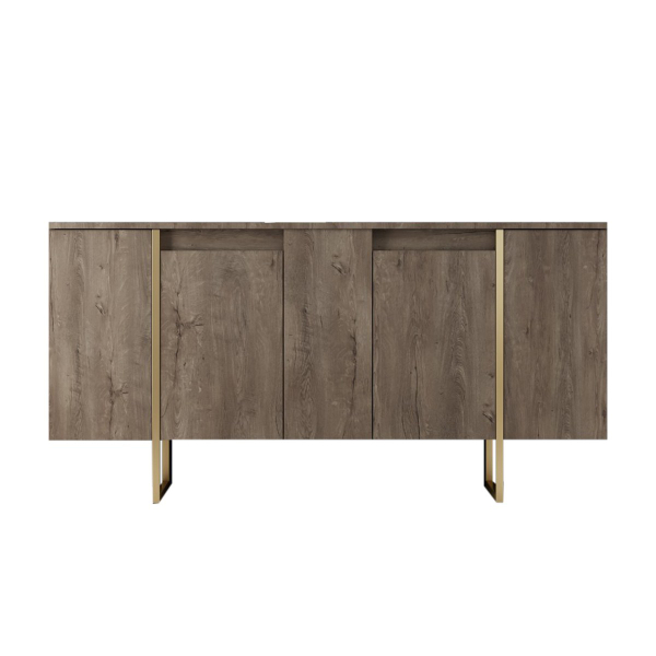 Μπουφές (160x35x80) A-G Luxe 618BLY1180 Walnut/Gold