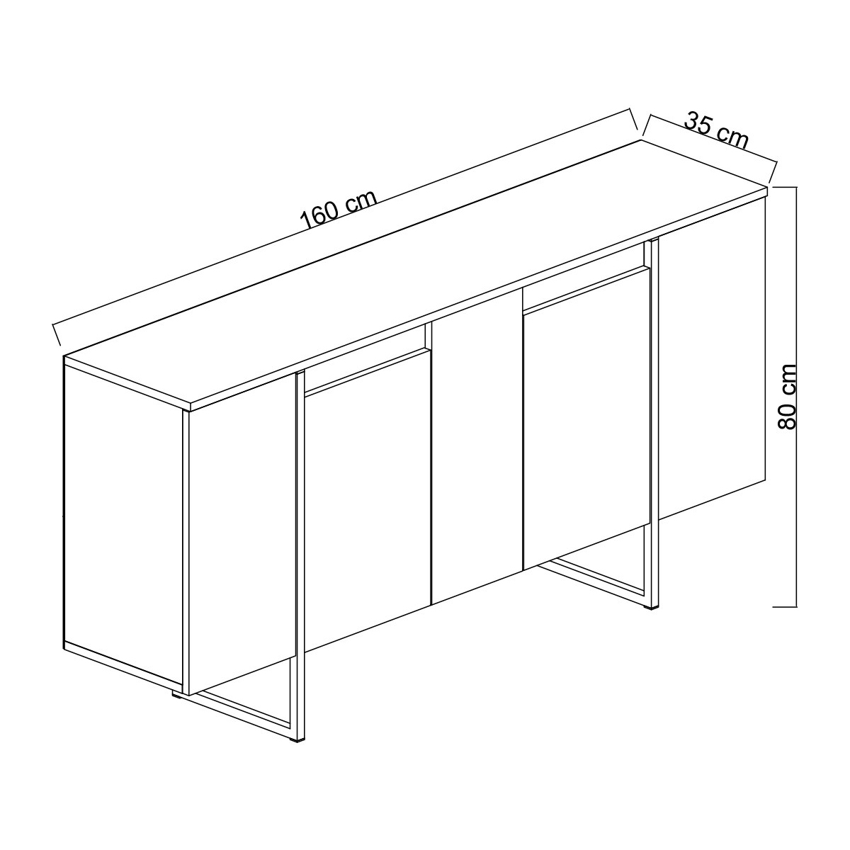 Μπουφές (160X35X80) A-G Luxe 618Bly1180 Walnut Gold Home Έπιπλα Μπουφέδες - Κονσόλες Spitishop