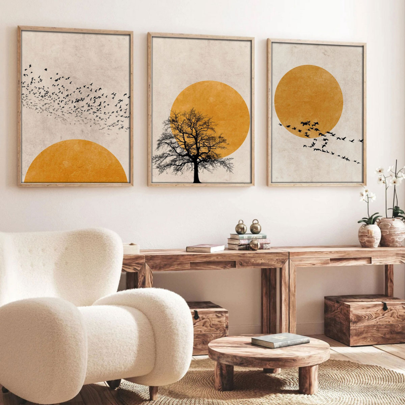 Τρίπτυχος Πίνακας Με Κορνίζα (120x40) A-G 693BSE1308