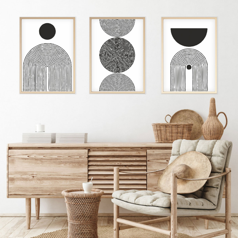 Τρίπτυχος Πίνακας Με Κορνίζα (120x40) A-G 693BSE1342