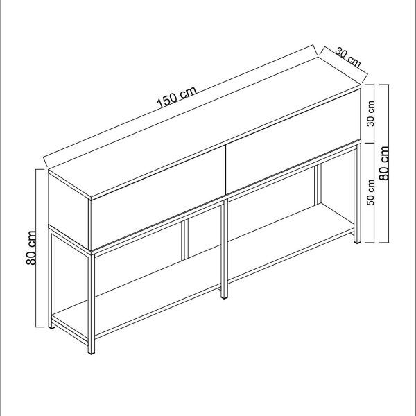 Κονσόλα Εισόδου (150x30x80) A-G Lord 618BLY1196 Anthracite/Black