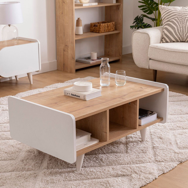 Τραπέζι Σαλονιού Με 3 Ράφια (90x59x40.7) A-G Mindy 550ARN3452 Oak/Anthracite