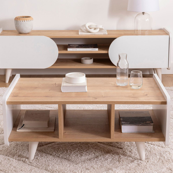 Τραπέζι Σαλονιού Με 3 Ράφια (90x59x40.7) A-G Mindy 550ARN3452 Oak/Anthracite