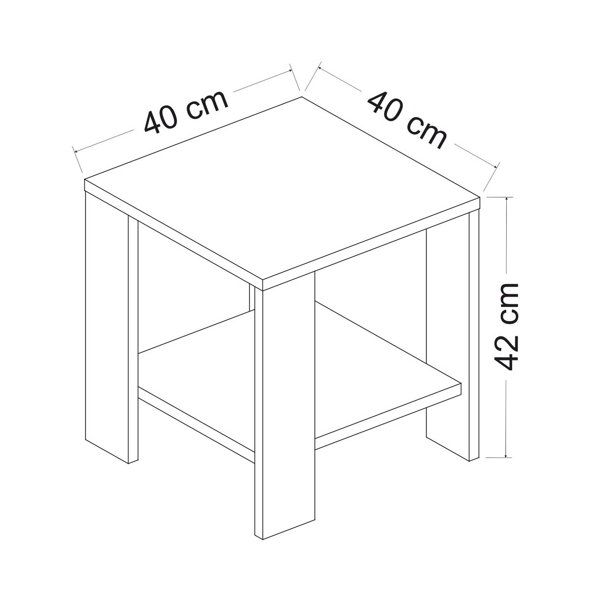 Βοηθητικό Τραπεζάκι (40X40X42) A-G Midi Yan 362Ant1109 Oak Home Έπιπλα Σαλονιού Τραπεζάκια & Βοηθητικά Spitishop