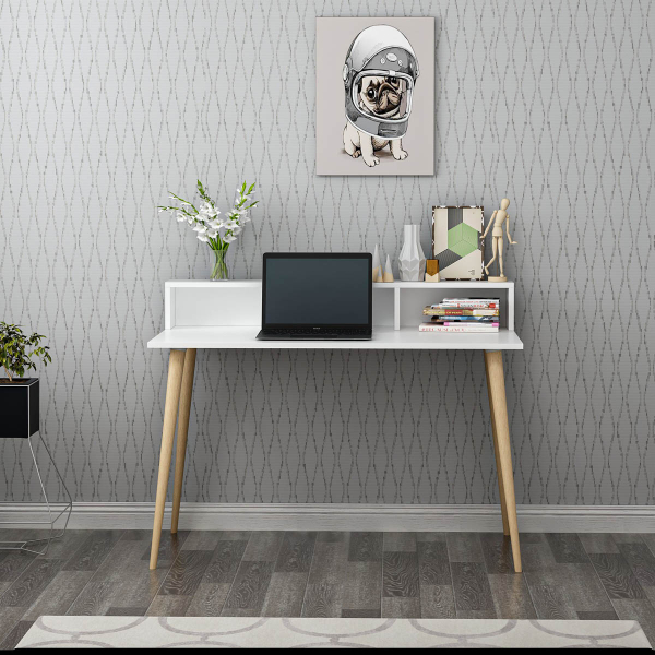 Γραφείο Με Ράφια (120x60x90) A-G Ronas 362ANT1126 White