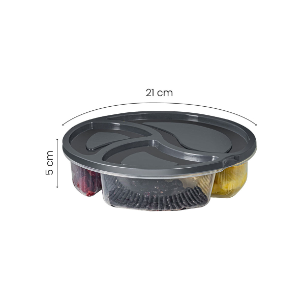 Φαγητοδοχεία Με Χωρίσματα (Σετ 4τμχ) A-G 964FRM1197 Anthracite