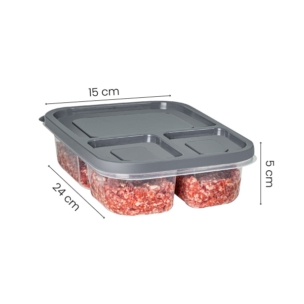 Φαγητοδοχεία Με Χωρίσματα (Σετ 4τμχ) A-G 964FRM1201 Anthracite