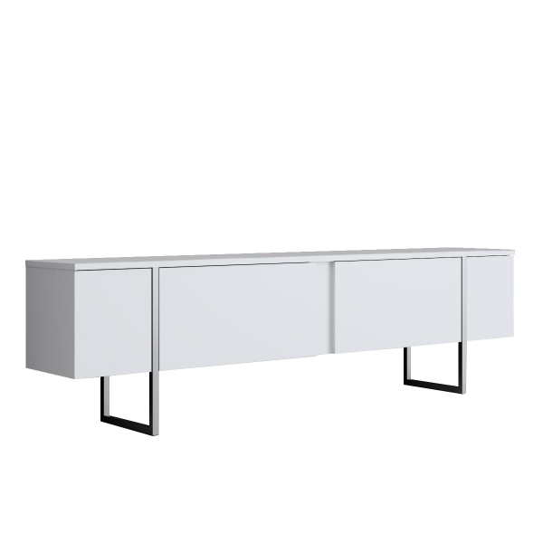 Έπιπλο Τηλεόρασης (180x30x50) A-G Luxe 618BLY1251 White/Silver