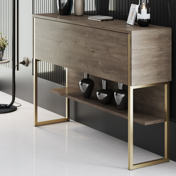 Κονσόλα Εισόδου (120x30x80) A-G Luxe 618BLY1403 Walnut/Gold
