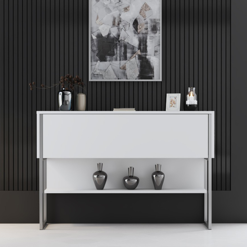 Κονσόλα Εισόδου (120x30x80) A-G Luxe 618BLY1405 White/Silver