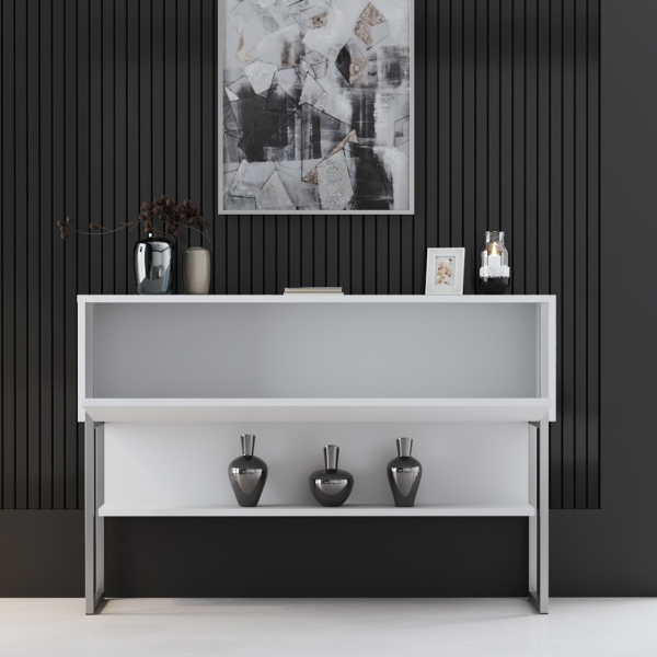 Κονσόλα Εισόδου (120x30x80) A-G Luxe 618BLY1405 White/Silver