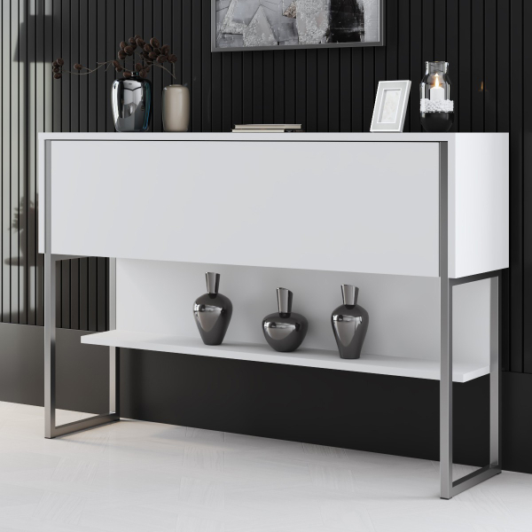 Κονσόλα Εισόδου (120x30x80) A-G Luxe 618BLY1405 White/Silver