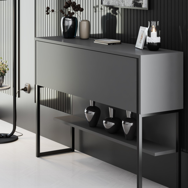 Κονσόλα Εισόδου (120x30x80) A-G Luxe 618BLY1407 Anthracite/Black