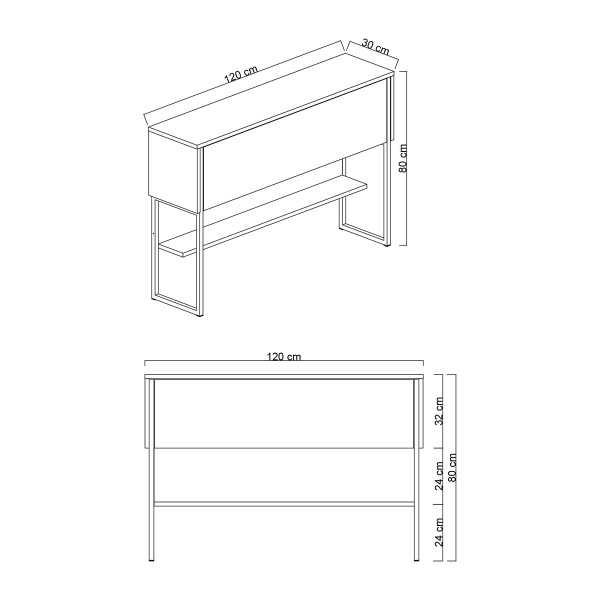 Κονσόλα Εισόδου (120x30x80) A-G Luxe 618BLY1407 Anthracite/Black